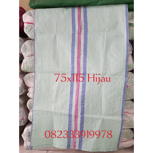 Cheap 75x115 green plastic sack in Surabaya