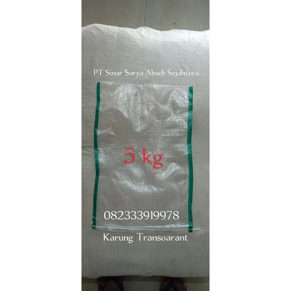 0823333919978 5 kg transparent rice sack green list