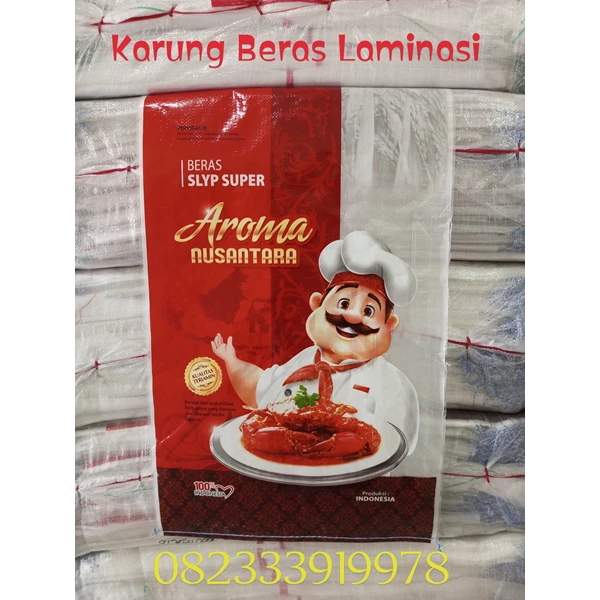Karung beras Laminasi 20 kg merek Aroma Nusantara 