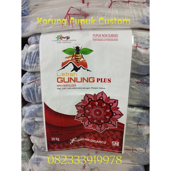 Custom 50 kg plastic fertilizer sacks in Surabaya - PT Cahaya Surya Abadi Sejahtera