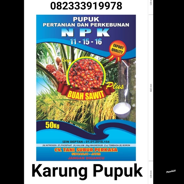 Plastic Sack Full Color NPK Fertilizer 50 kg
