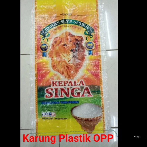 OPP Plastic Rice Sack 5 kg lion head