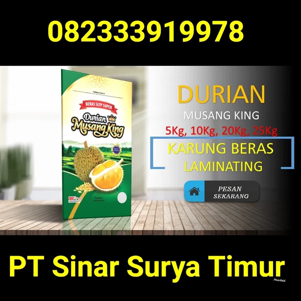  Rice Sack Durian Musang king 25 kg Double OPP surabaya