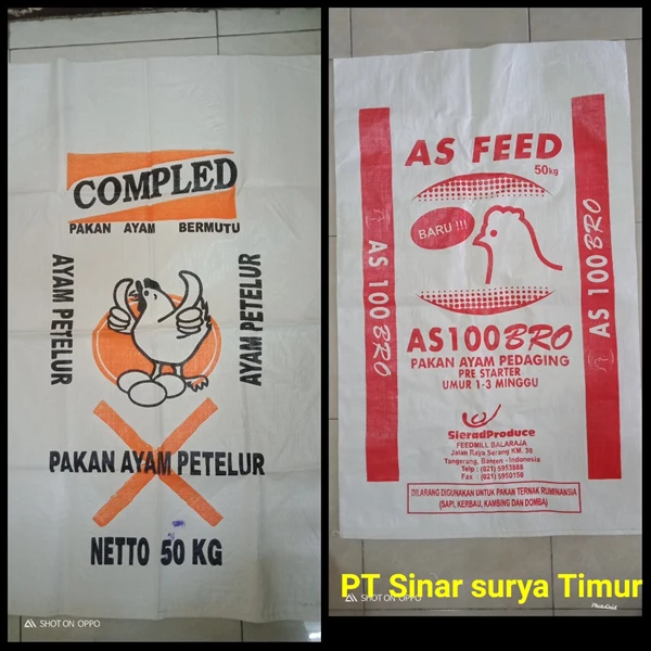 Cheap Animal Feed Packaging 50 kg Plastic custom Sacks Surabaya