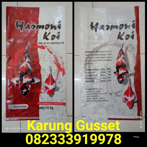 082333919978 Custom Gusset Sack for Fish Feed 25 Kg