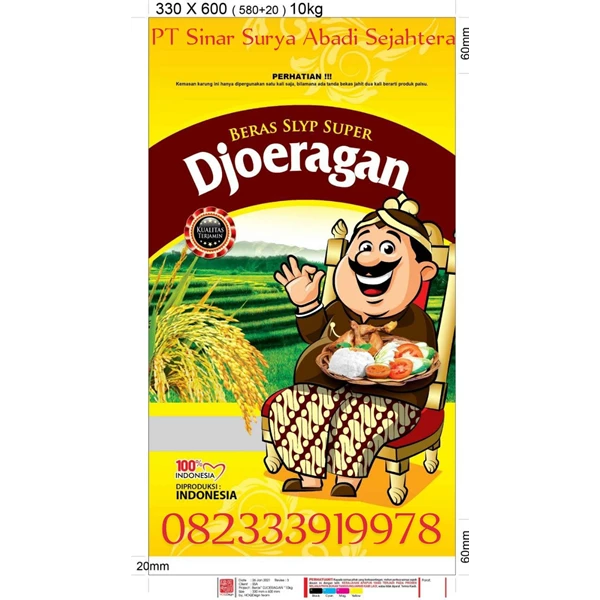 laminated rice sack factory 5 kg 10 kg 20 kg 25 kg Djoeragan brand
