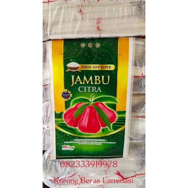 082333919978 karung plastik beras laminasi 5 kg merek jambu citra